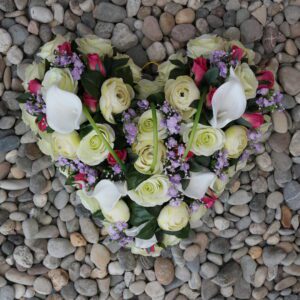 Hart wit/roze/lila middelgroot