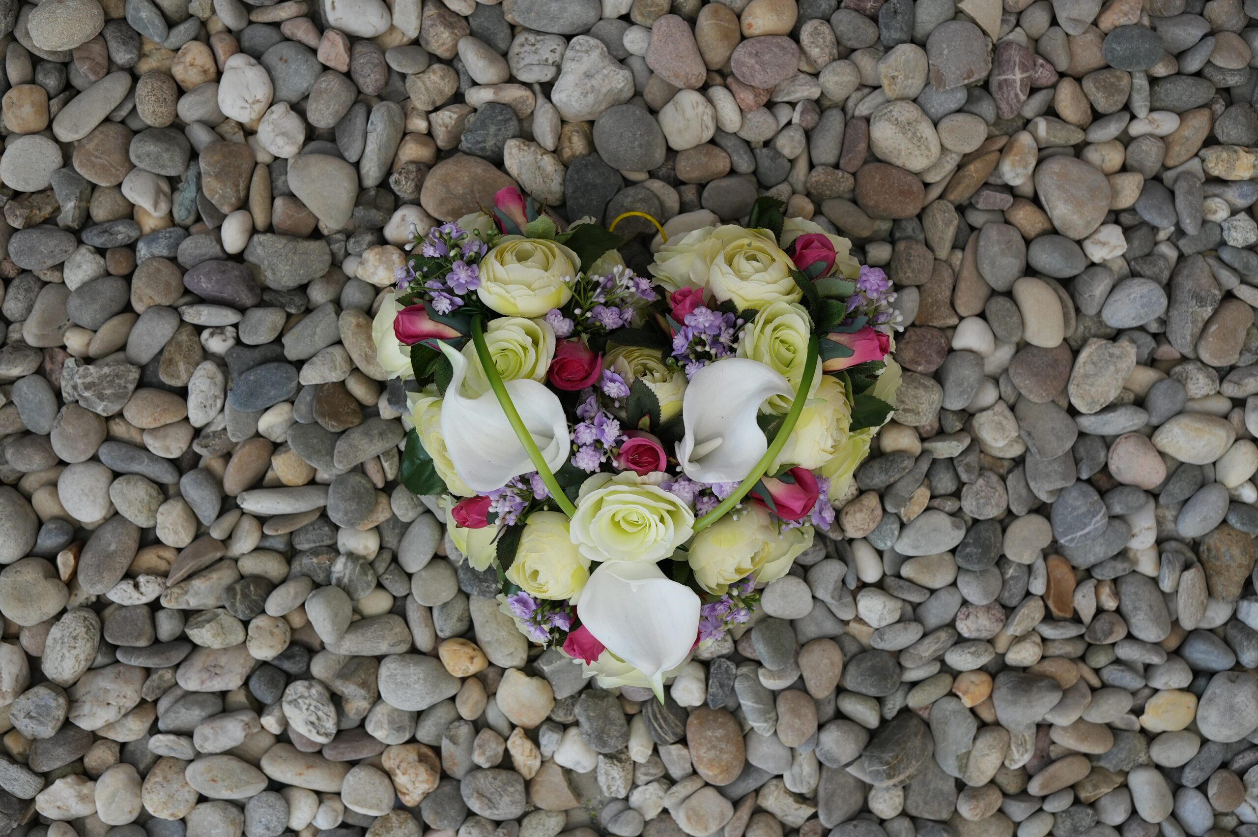 Hart wit/roze/lila klein