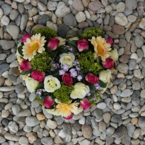 Hart wit/roze/groen klein