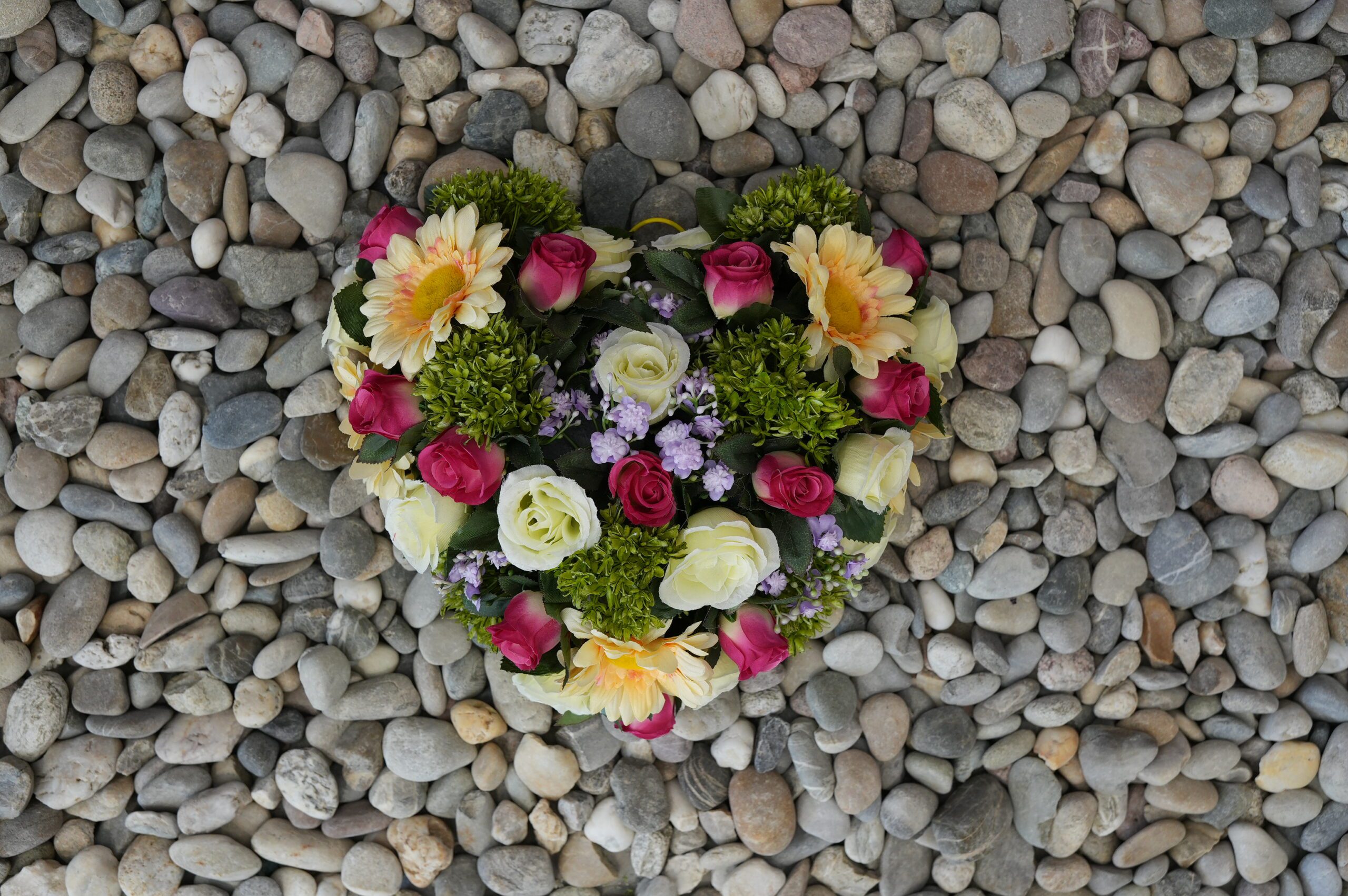 Hart wit/roze/groen klein