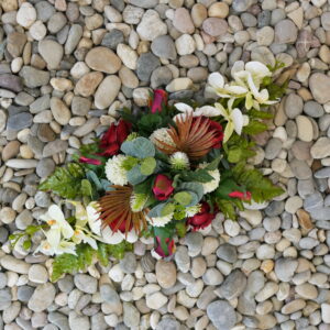 Bloemstukje rood/wit