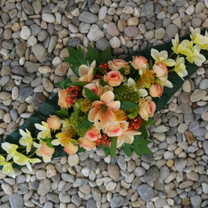 Bloemstuk zalm met orchidee